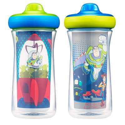 #5. The First Years 9 Oz Disney Toy Story Insulated Hard Spout Sippy Cups (Blue/Green)